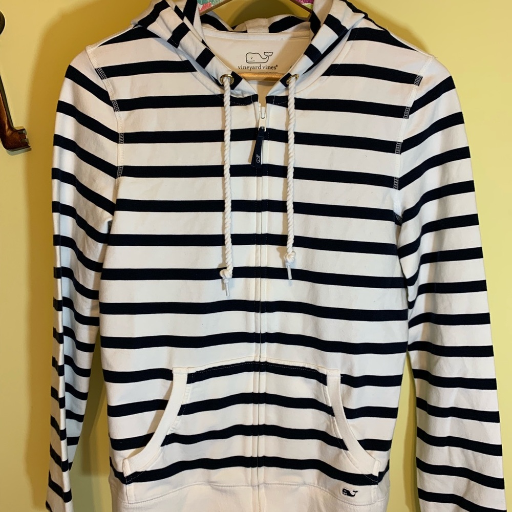 Vineyard Vines Navy Blue & White Zip Down